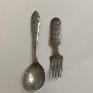 Mickey Mouse Silver Spoon & Fork